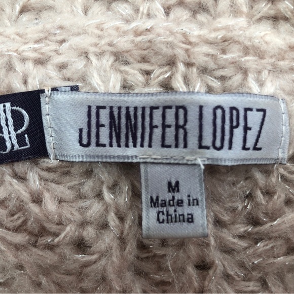 Beige/Tan Jennifer Lopez Sweater with Buttoned Collar - Picture 8 of 10